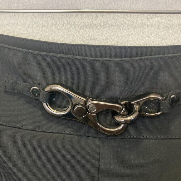 Per Se by Carlisle Pleated A-Line Skirt Womens Size 10 Black Buckle Stretch EUC - Picture 6 of 10